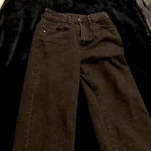 High waisted Patched Detail Wide Leg Pants